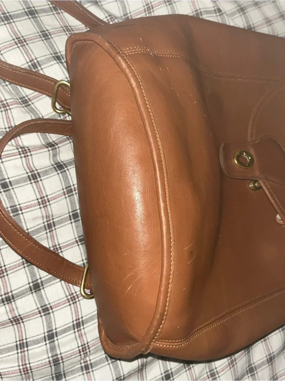 Old Coach Backpack Brown Turnlock  Vintage Leather Made In USA